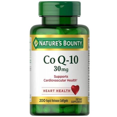 Коензим Q10, Nature's Bounty, 30 мг, 200 м'яких капсул
